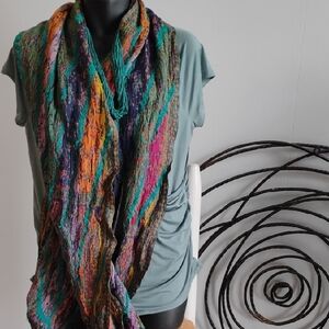 🚨B2G1 New EYEFUL Orange Blue Green Golden Yellow Purple Multicolor Wool Scarf